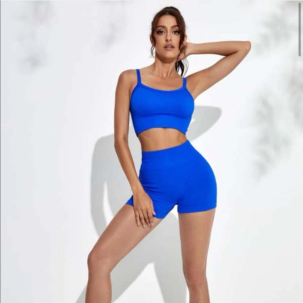 Ribbed Knit Wide Waistband Sports Set